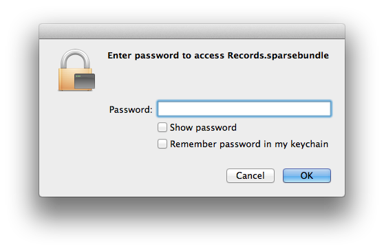 Disk Image Password Prompt